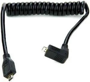 Atomos 11.81"/30cm Coiled Right Angled Micro HDMI to Straight Micro HDMI Cable