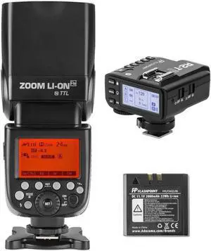 Flashpoint Zoom Li-on R2 VING V860IIN TTL On-Camera Flash Speedlight with X2 TTL Trigger Kit for Nikon Cameras