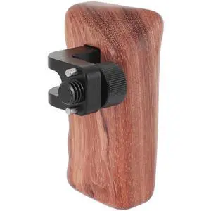 CAMVATE Right Hand Wood Handle Grip with 3/8"-16 Thumbscrew and Arri-Style Locating Pins for DSLR Camera Cage CAMVATE Right Hand Wood Handle Grip with 3/8"-16 Thumbscrew and Arri-Style Locating Pins for DSLR Camera Cage