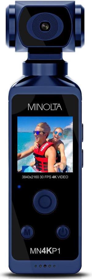Minolta MN4KP1 4K Ultra HD Wi-Fi Enabled Pocket Camcorder, Blue #MN4KP1-BL