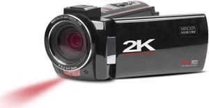 Minolta MN2K10NV 2K UHD Camcorder w/3" Touch & Infrared Night Vision, Black
