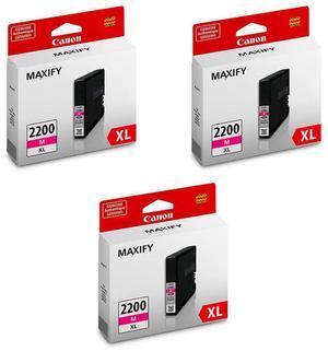 Canon PGI-2200 XL Magenta Pigment Ink Tank for Select MAXIFY Printers, 3-Pack