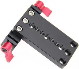 CAMVATE Tripod Mount Base Plate with 15mm Railblock for DSLR Shoulder Mount Rig, Red Knob