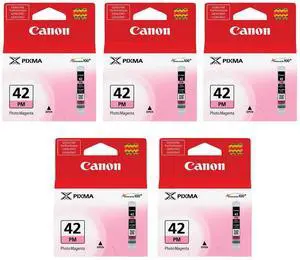 Canon CLI-42 Photo Magenta Ink Cartridge for Pixma PRO-100 Inkjet Photo Printer, 5-Pack