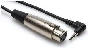 Hosa Technology Microphone Cable, XLR3F to Right-angle 3.5 mm TRS, 2 ft
