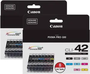 Canon CLI-42 8-Color Ink Tank Pack for Pixma PRO-100 Inkjet Photo Printer, 2-Pack