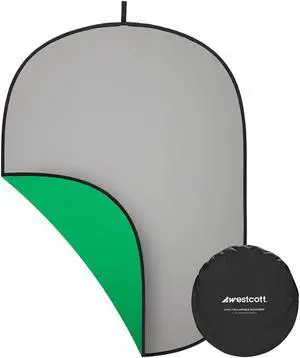 Westcott 5x6.5' Collapsible 2-In-1 Backdrop, Gray & Green