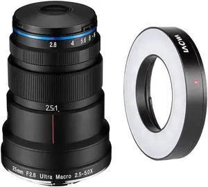 Venus Laowa 25mm f/2.8 2.5-5x Ultra-Macro Lens for Canon EF with Laowa Front LED Ring Light for 25mm f/2.8 2.5-5x Ultra-Macro Lens