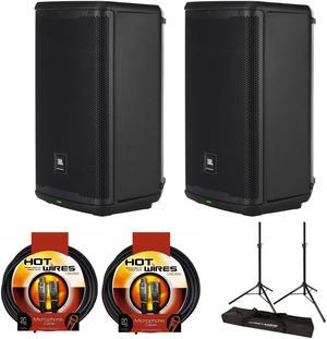 JBL 2x EON710 10" 1300W Powered Portable PA Speaker (Bluetooth) w/Stand, Cable