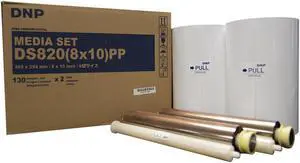 DNP Pure Premium Media for DS820A Printer, 8x10", 2x 130 Print Rolls (260 Total)
