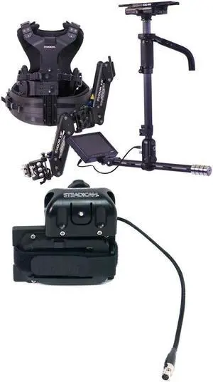 SteadiCam AERO 30 2-Section Carbon Fiber Sled with 7" 3G-HD/SD/HDMI Monitor, A-30 Arm, Zephyr Vest With SteadiCam Panasonic D28 Battery Mount