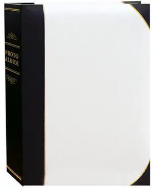 Pioneer Photo Album Ledger Le' Memo Pocket Bound Photo Album, Holds 200 4x6" Photos, 2 Per Page, White