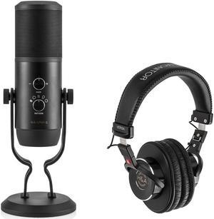 H&A UMP-5 Pro USB Multi-Pattern Condenser Microphone with Closed-Back Headphones
