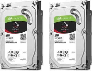 Seagate 2 Pk IronWolf 2TB NAS Internal Hard Drive CMR 3.5" SATA 6Gbps, 5900 RPM Seagate 2 Pk IronWolf 2TB NAS Internal Hard Drive CMR 3.5" SATA 6Gbps, 5900 RPM