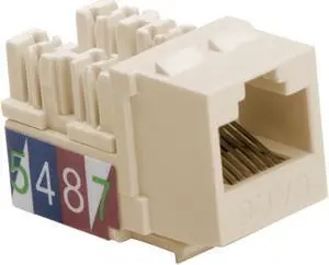 Platinum Tools Keystone Cat6 110 Jack, Light Almond, 50-Pack