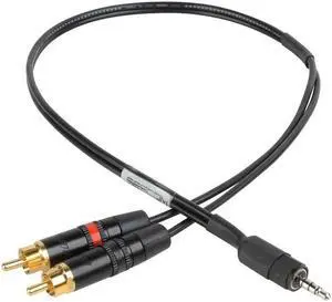 Sescom 18" Stereo RCA to 3.5mm TRRS Plug Line to Mic Level Summing Cable for Mobile Devices