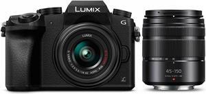 Panasonic LUMIX DMC-G7 Mirrorless Camera w/ LUMIX G Vario 14-42mm, 45-150mm Lens