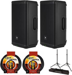 JBL 2x EON712 12" 1300W Powered Portable PA Speaker (Bluetooth) w/Stand, Cable