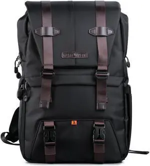 K&F Concept Multi-Functional Waterproof Camera Travel Backpack, Large, Black