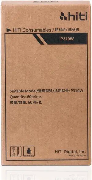HiTi 4x6" Photo Print Pack for P310W Printer, 60 Prints #87.P1423.04XT