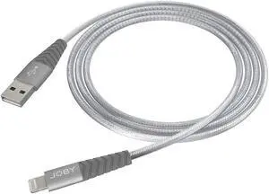 joby 3.9' high speed mfi certified charge and sync lightning cable, space gray