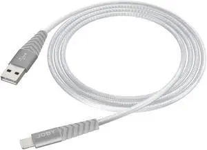joby 3.9' high speed mfi certified charge and sync lightning cable, silver