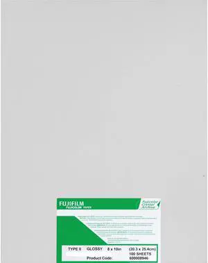 Fujifilm 8x10" Fujicolor Crystal Archive Type II Glossy Paper, 100 Sheets
