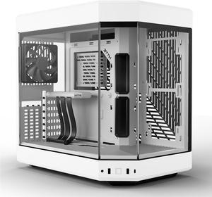 HYTE Y60 Modern Aesthetic Dual Chamber Panoramic Tempered Glass MidTower ATX Computer Gaming Case with PCIe 40 Riser Cable Included Snow White