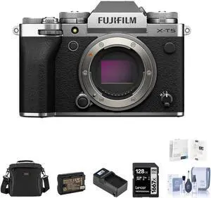Fujifilm X-T5 Mirrorless Digital Camera Body, Silver w/ Essential Acc. Kit
