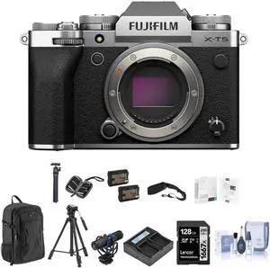 Fujifilm X-T5 Mirrorless Digital Camera Body, Silver with Photography Kit
