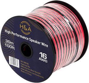 H&A 16 AWG Speaker Wire Cable (100' Spool) #HASW100