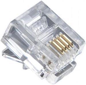 Platinum Tools RJ11 (6P4C) Flat-Stranded Standard Modular Plugs, 500-Pack (Bag)