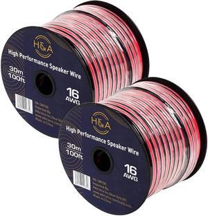 H&A 16 AWG Speaker Wire Cable (100' Per Spool) 2 Pack #HASW100 2