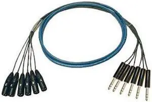 Whirlwind 25' Medusa Multitrack 6-Ch XLRM to TRS Male Fanout Snake Cable