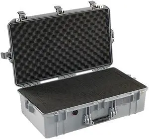 Pelican 1605 Air Protector Case with Pick-N-Pluck Foam, Silver #016050-0001-180