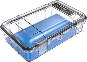 Pelican M60 Waterproof Hard Micro Case, Large, Clear/Blue #M600-0260-100