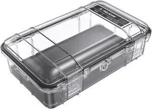 Pelican M60 Waterproof Hard Micro Case, Large, Clear/Black #M600-0250-100