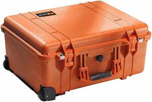 Pelican 1560 Watertight Hard Case with Cubed Foam Interior & Wheels - Orange