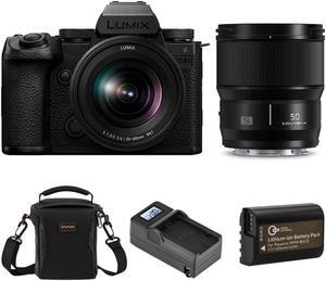 Panasonic Lumix S5 IIX Camera w/20-60mm & 50mm Lenses,Bundle w/Battery & Charger