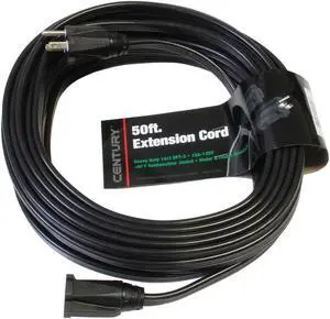 Milspec 50' Heavy Duty 14/3 SPT-3 Low Profile Flat Extension Cord, Black