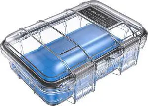 Pelican M40 Waterproof Hard Micro Case, Small, Clear/Blue #M400-0260-100