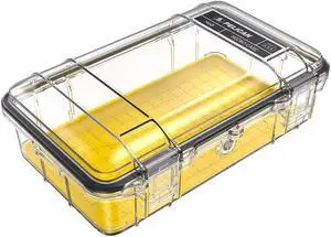 Pelican M60 Waterproof Hard Micro Case, Large, Clear/Yellow #M600-0270-100