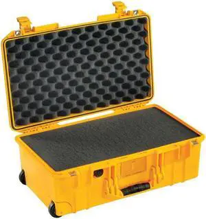 Pelican 1535 Air 2017 Wheeled Carry-On Case with Pick-N-Pluck Foam, Yellow