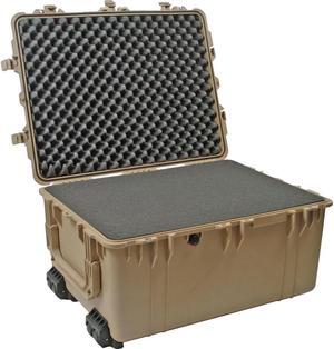 Pelican 1630 Watertight Hard Case with Cubed Foam Interior & 4 Wheels - Tan