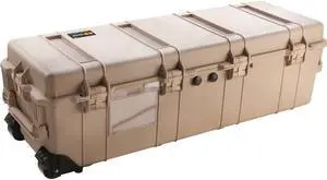 Pelican 1740 Transport Long Case with Foam, 9.57" Bottom Depth, Desert Tan