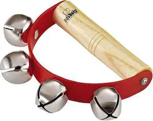 Meinl Sleigh Bells with Wooden Handle, Red #NINO962