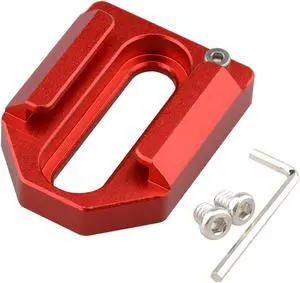 CAMVATE Dual 1/4"-20 Mount to Shoe Adapter, Red