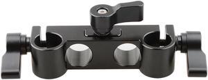 CAMVATE Offset Railblock Clamp 15mm Right Angel Rod Clamp, Black Knob #C1825