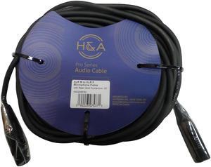 H&A Elite Pro 50' XLR M to XLR F Microphone Cable with Rean Connectors, 3-Pack