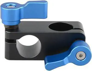 CAMVATE 90 Degree Rod Rig Adapter Clamp for DSLR 15mm Rods Rig System Shoulder Mount, Blue Knob